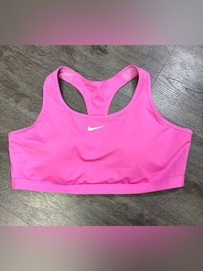 NIKE 3X Women's Pink Sports Bra Swoosh Padded Medium Support Wire Free DX6823